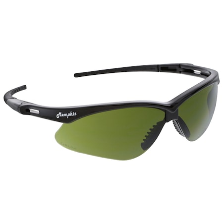 Mcr Safety Memphis (MP1), Welding Safety Glasses, Anti-Scratch, Green Filter 3.0 Lens, Black Frame, Half Frame MP1130